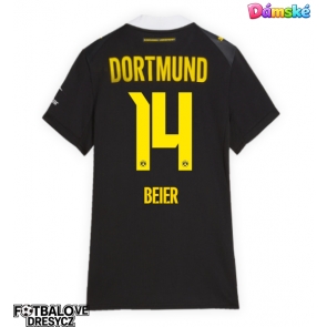 Borussia Dortmund Maximilian Beier #14 Dámské Venkovní Dres 2026-27 Krátký Rukáv Borussia Dortmund Maximilian Beier #14 Dámské Venkovní Dres 2026-27 Krátký Rukáv